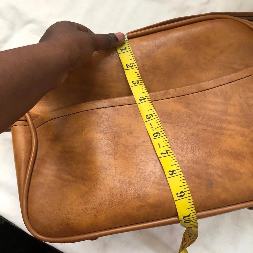Vintage Brown leather shoulder laptop crossbody messenger weekender duffle bag